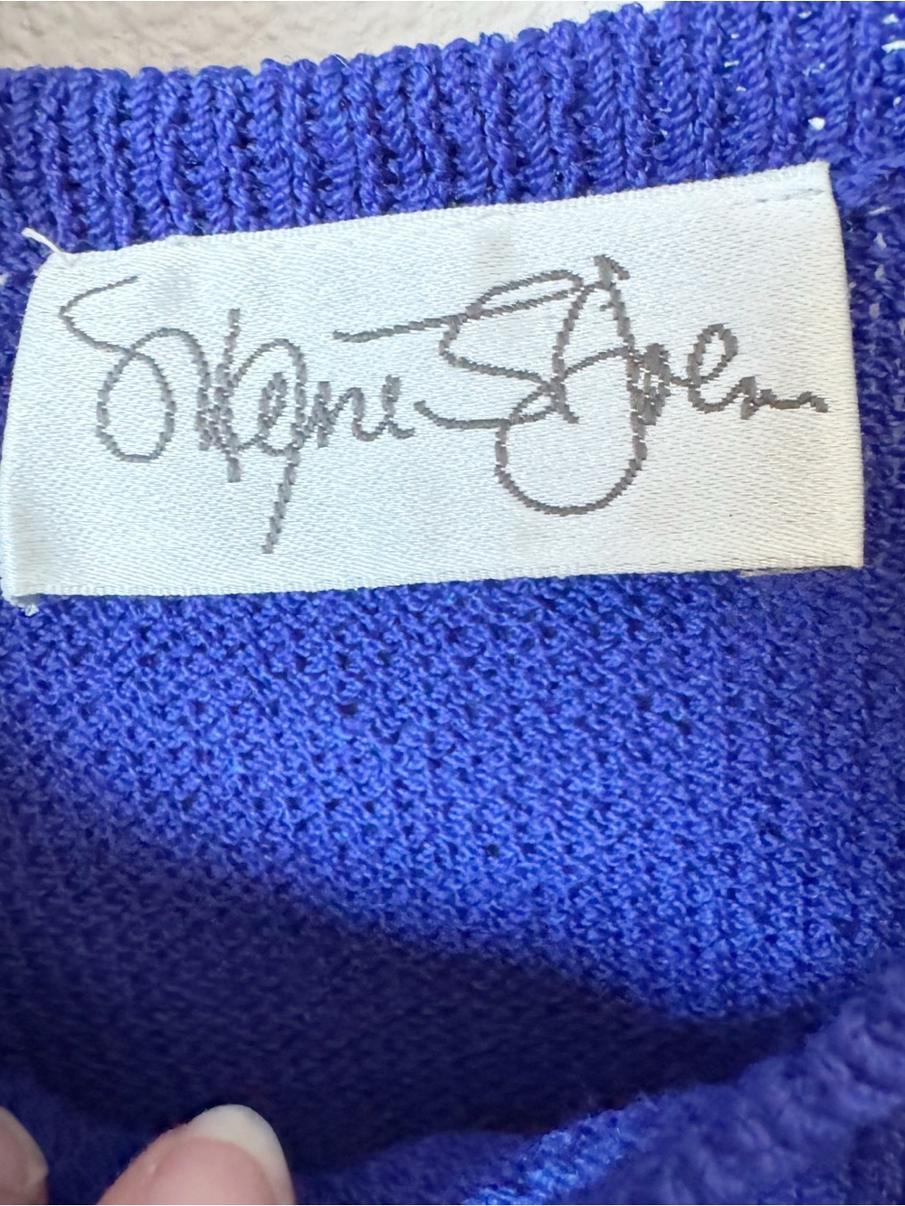 St. John Vibrant Royal Blue Three-Piece Knit Set - Jacket, Top & Skirt - Picture 5 of 8